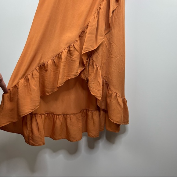 MAJE PARIS Burnt Orange Wrap Ruffle Dress - Picture 7 of 12